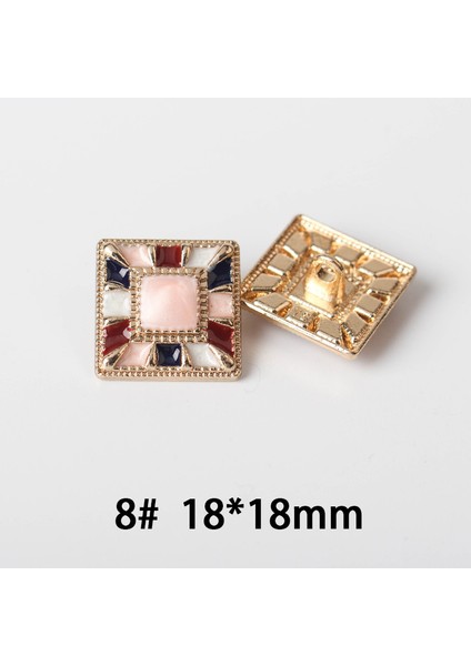 No.8 Stili 5 Adet Moda Yüksek Dereceli Metal Elmas Buttoldren's Yünlü Palto Kazak Giysi Düğmeleri Altın Dekoratif Düğmeler (Yurt Dışından)