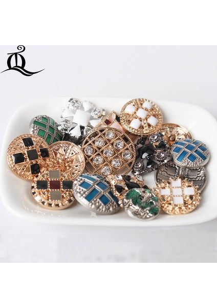 No.8 Stili 5 Adet Moda Yüksek Dereceli Metal Elmas Buttoldren's Yünlü Palto Kazak Giysi Düğmeleri Altın Dekoratif Düğmeler (Yurt Dışından) indirimleri