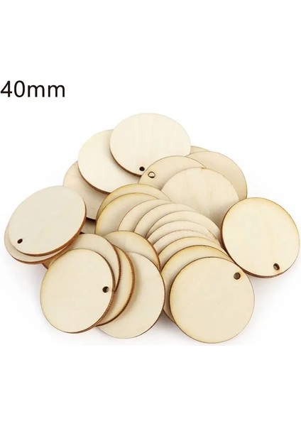 40MM Tarzı Lot Yuvarlak Şekil El Yapımı Ahşap Parça Asılı Kolye Doğal Ahşap Süsleme Scrapbooking Ahşap Dıy El Sanatları Ev Dekorasyonu (Yurt Dışından)