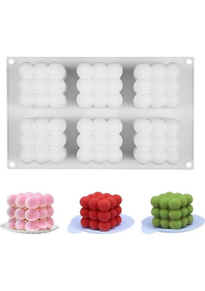 L-14.2x8.4cm Stili 6 Kaviteler 3D Küp Pişirme Mus Kek Kalıbı Silikon Kare Kabarcık Tatlı Kalıpları Kek Tepsisi Mutfak Bakeware Mum Alçı Kalıp (Yurt Dışından) fiyatları