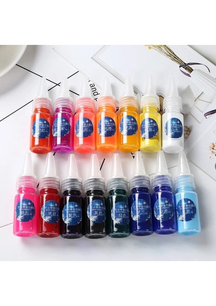 Okyanus Sarısı Stili 15 Renk Epoksi Reçine Kalıp Kar Tanesi Pigment Kristal Silikon Mercan Etkileri Renklendirme Maddesi Takı Aksesuarları El Sanatları Yap 10ML (Yurt Dışından)
