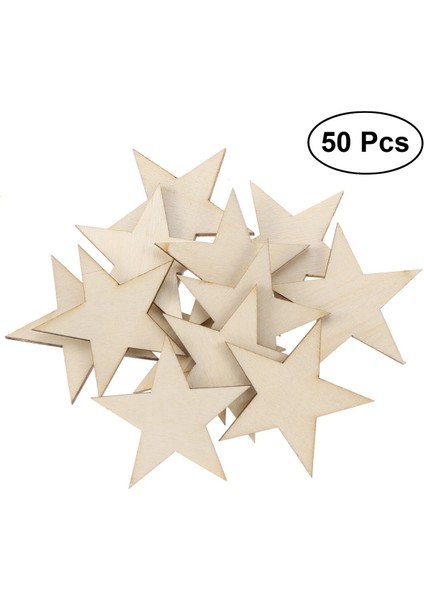 Sanat El Sanatları Süsler Için Bitmemiş Yıldız Şekli Ahşap Kesme Ahşap Dilimler 40MM (Yurt Dışından)