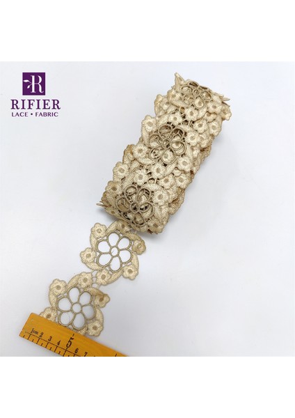 Açık Sarı Stil Gine Kadınlar Için 5 Metre Gipür Dantel Şerit Bant Günlük Elbiseler Dıy Dikiş Dekorasyon Danteller Trim Aksesuarları Pamuk Dantel Kumaş (Yurt Dışından)