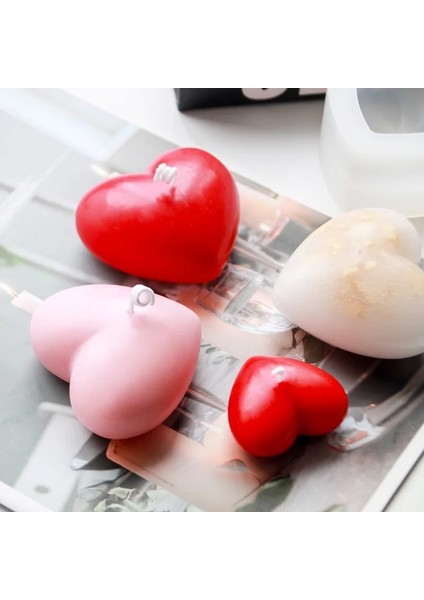 4 Adet E Tarzı 3D Kalp Silikon Mum Kalıp Soya Balmumu Uçucu Yağ Aromaterapi Mum Malzeme Balmumu Diy Sabun Kalıpları Hediyeler (Yurt Dışından)