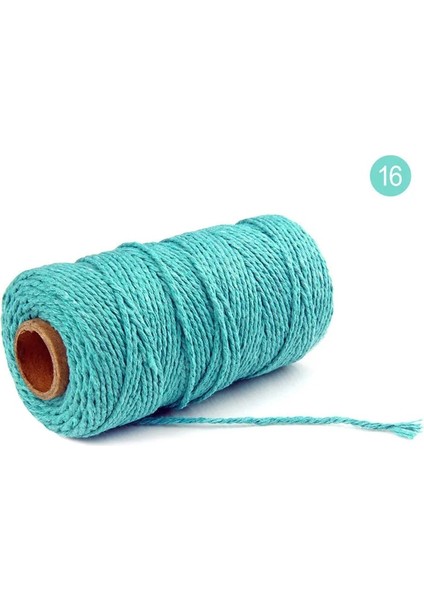 No.16 Tarzı 100 Yard 100% Saf Pamuk Bükülmüş Kordon Halat El Sanatları Makrome Artisan Dize Fırıncı Sicim Çok Renkli Pamuk Keten Halat Ev Tekstili (Yurt Dışından)