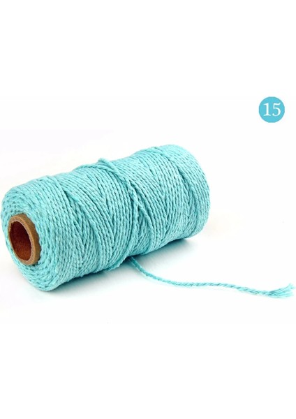 15 Açık Mavi Stili Acrame Kordon Halat Iplik Sicim Dikiş Dıy Pamuk Halat Dize Şerit El Sanatları Düğün Noel Ev Tekstili Dekor (Yurt Dışından)