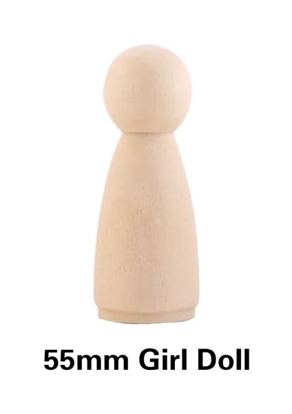 55 mm Kız Stili 5 Adet Ahşap Boyalı Peg Bebekler Ahşap El Sanatları Çocuklar Dıy El Yapımı Oyuncaklar Ev Kreş Dekorasyon Boş Bitmemiş Peg Doll (Yurt Dışından)