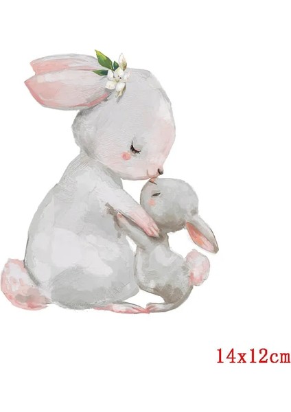 TH2039 Stili Pulaqi Sevimli Hayvanlar Giyim Için Yamalar Demir On Transfer Vinil Isı Transferi Termal Etiketler Giysi Üzerinde Çocuklar Tavşan Aplikler (Yurt Dışından) fırsatları