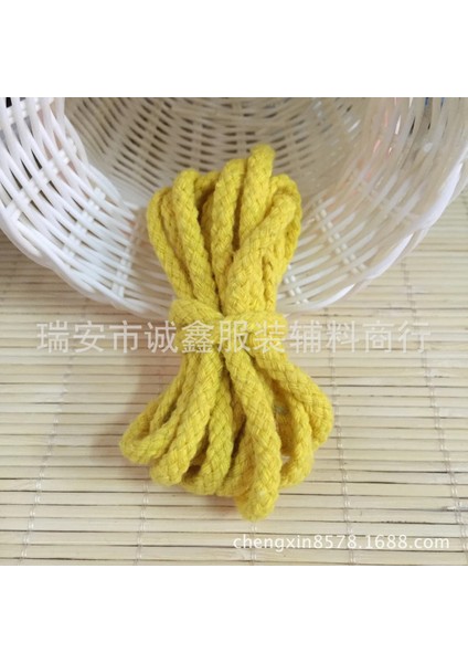 Sarı Stil 10 Yards 5mm Pamuk Halat Zanaat Dekoratif Bükülmüş Kordon Halat El Yapımı Dekorasyon Için Dıy Kordon Ficelles Couleurs Iplik Kordon (Yurt Dışından)