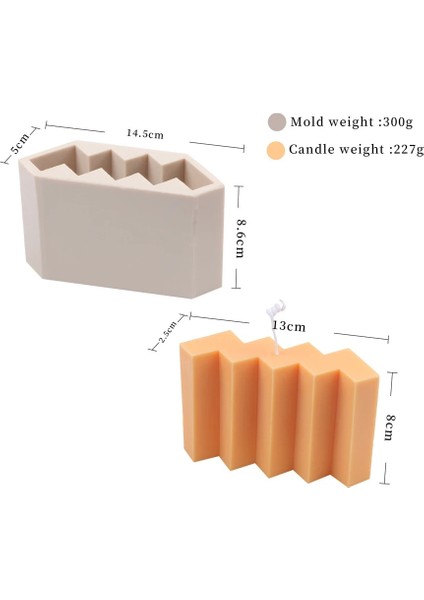 Beyaz Stil Dalga Şekli Eğrisi Silikon Kalıp Mum Kalıp Diy Dalgalar Küboid Sabun Düzensiz 3D Stereo Küp Dekor Alçı Cinnabar Yapımı (Yurt Dışından)