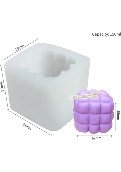 C Stili Quare Petek Desen Mum Kalıbı El Yapımı Kokulu Mum Diy 3D Sanat Mum Silikon Kalıp Alçı Sabun Kalıpları (Yurt Dışından)