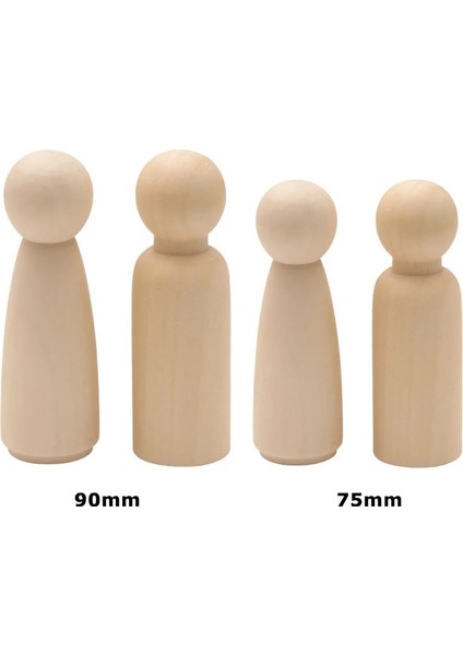 90 mm Kız Stili Ahşap Peg Dolllot Ahşap Bebekler Boyama Dıy Ev Kreş Dekorasyon Kadın Erkek Ahşap Peg Bebekler (Yurt Dışından)