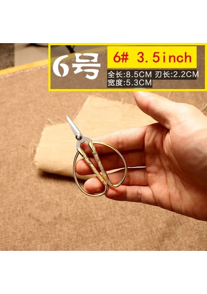 3.5 Inç 8.5x5.3cm Stili Paslanmaz Çelik Altın Dikiş Ors Kısa Kesici Dayanıklı Yüksek Çelik Vintage Ev Terzi Ors Kumaş El Sanatları Aracı (Yurt Dışından)
