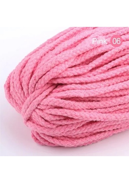 06 Pembe Stil 25 Yards 7mm Pamuk Halat El Sanatları Dekoratif Bükülmüş Kordon Halat El Yapımı Dekorasyon Için Dıy Kordon Ficelles Couleurs Iplik Kordon (Yurt Dışından)