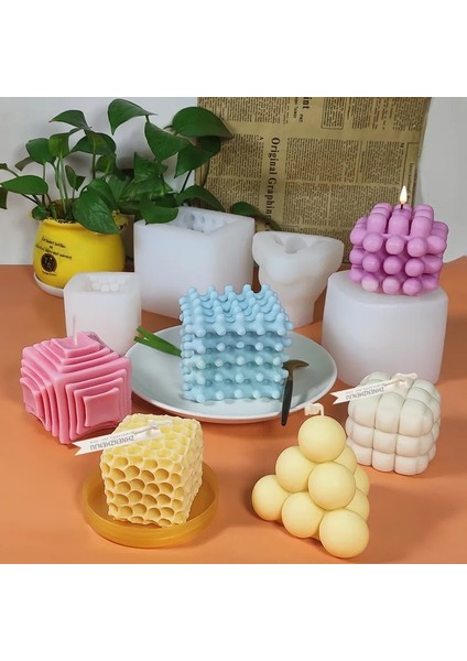 E Stili 1 Adet Yeni 3D Kare Petek Desen Mum Kalıp El Yapımı Kokulu Mum Dıy Sanat Mum Silikon Kalıp Alçı Sabun Kalıpları Sıcak 2021 (Yurt Dışından) fırsatları