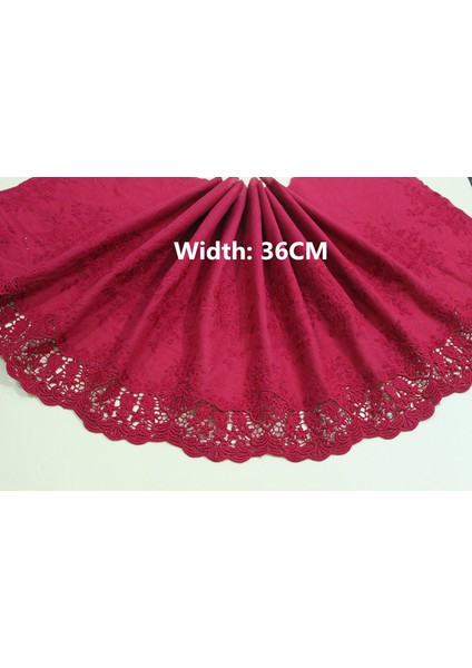 Şarap Kırmızısı 36CM Genişlik Stili 2 Yard 3 Yardslot Bej Beyaz %100 Pamuk Işlemeli Dantel Kumaşlar, Kadın Giyim Diy Dantel Trim, RS1689 (Yurt Dışından)