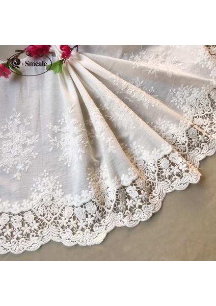 Şarap Kırmızısı 36CM Genişlik Stili 2 Yard 3 Yardslot Bej Beyaz %100 Pamuk Işlemeli Dantel Kumaşlar, Kadın Giyim Diy Dantel Trim, RS1689 (Yurt Dışından)
