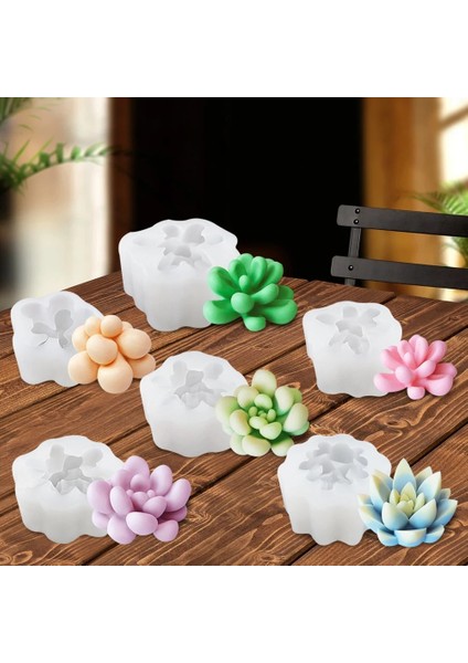 3 Tarzı Simülasyon Tesisi 3D Aroma Mum Kalıbı Dıy Etli Silikon Kalıp Aromaterapi El Yapımı Sabun Silikon Kalıp Mum Yapımı Kalıp (Yurt Dışından)