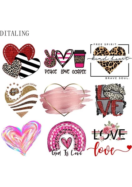 A212L ve S Stili Aşk Kalp Yamalar Moda Kız Demir On Transfer Giyim Dıy Kadın T-Shirt Leopar Yama Termal Etiket Çocuk Giysileri Üzerinde (Yurt Dışından) fiyatları