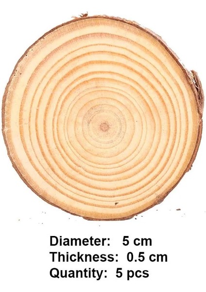 5cm 5 Adet Tarzı Yeni 3 ~ 12 cm Doğal Çam Yuvarlak Bitmemiş Ahşap Dilimleri Ağaç Kabuğu ile Daireler Günlük Diskler Dıy El Sanatları Düğün Parti Boyama (Yurt Dışından)