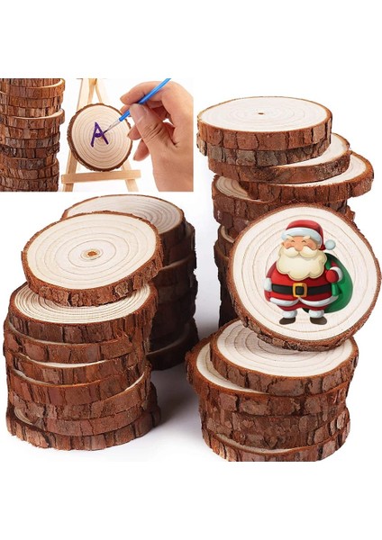 18-20CM 1 Adet Stil Kalın Dıy Craft Bitmemiş Ahşap Çemberler Doğal Çam Yuvarlak Ahşap Dilimleri Ağaç Kabuğu ile Sanat Noel Orna Için Günlük Diskler (Yurt Dışından) fiyatları