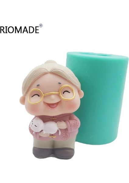 S0679NN Stili 3D Büyükbaba Büyükanne Uzun Ömür Yaşlı Silikon Mum Kalıpları Reçine Kek Dekorasyon Araçları Alçı Epoksi Modeli Doğum Günü Kalıp (Yurt Dışından)