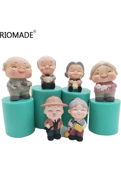 S0679NN Stili 3D Büyükbaba Büyükanne Uzun Ömür Yaşlı Silikon Mum Kalıpları Reçine Kek Dekorasyon Araçları Alçı Epoksi Modeli Doğum Günü Kalıp (Yurt Dışından) fiyatları