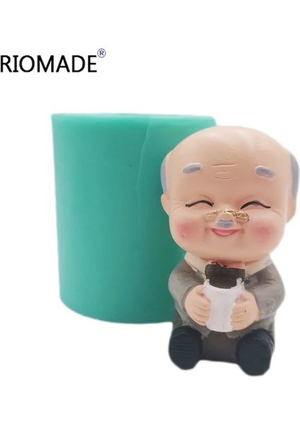 S0679NN Stili 3D Büyükbaba Büyükanne Uzun Ömür Yaşlı Silikon Mum Kalıpları Reçine Kek Dekorasyon Araçları Alçı Epoksi Modeli Doğum Günü Kalıp (Yurt Dışından) fırsatları
