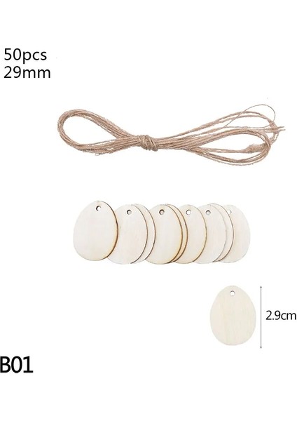 T01-2.9CM-50PCS Tarzı Doğal Yuvarlak Ahşap Dilimler Kalp Yumurta Boş Bitmemiş Ahşap El Yapımı El Sanatları Asılı Etiket Dıy Ahşap Scrapbooking Ev Dekorasyon (Yurt Dışından)