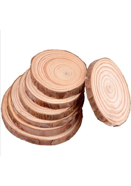 5 Adet 6-7cm Tarzı Kalınlaşmak Doğal Çam Yuvarlak Ahşap Dilimler Ağaç Kabuğu ile Bitmemiş Daireler Günlük Diskler Dıy El Sanatları Noel Partisi Boyama (Yurt Dışından)