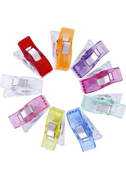 Pembe Tarzı Çok Renkli Plastik Klipsler Kumaş Kelepçeler Patchwork Hemming Iş Ayak Kılıfı Dikiş Araçları Dikiş Aksesuarları (Yurt Dışından)