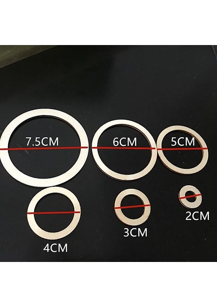 4cm 50PCS Tarzı Ahşap Daire Ahşap Içi Boş Yuvarlak Ahşap Parçalar Bitmemiş Ahşap El Sanatları (Yurt Dışından)