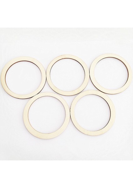 4cm 50PCS Tarzı Ahşap Daire Ahşap Içi Boş Yuvarlak Ahşap Parçalar Bitmemiş Ahşap El Sanatları (Yurt Dışından)