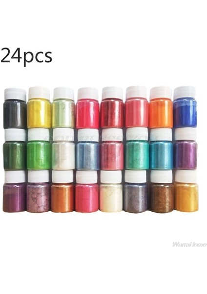 24 Renk Stili 1 Takım Sedefli Mika Tozu Epoksi Reçine Boya Inci Pigment Dıy Takı El Sanatları Sabun Yapımı Aksesuar F (Yurt Dışından)