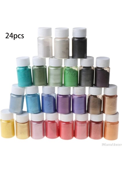 24 Renk Stili 1 Takım Sedefli Mika Tozu Epoksi Reçine Boya Inci Pigment Dıy Takı El Sanatları Sabun Yapımı Aksesuar F (Yurt Dışından)