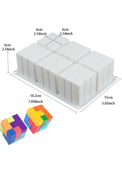 Yeni Küp Stili 3D Yeni Küp Pişirme Mus Kek Silikon Kalıp Dıy Soya Balmumu Mum Kalıpları Aroma Alçı Formları Mousse Tatlı Kek Bakeware Kalıp (Yurt Dışından)