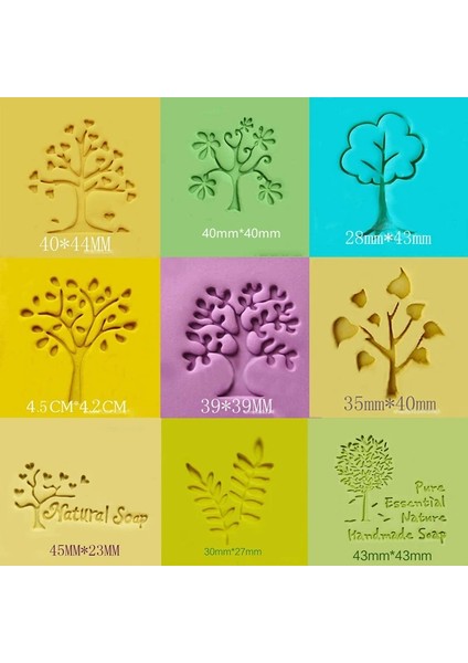 NO.013 4x4.4cm Stili 1 Adet Mektup Ağacı ve Yaprakları Desen Mini Diy Sabun Pul Diy El Yapımı Sabun Pulları Beyaz Reçine Sabun Bölüm Kişilik (Yurt Dışından) modelleri