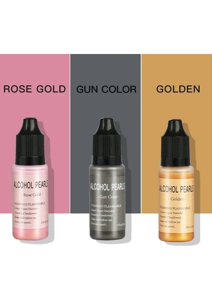 15ML Gül Altın Stili 15ML Metalik Alkol Pigment Reçine Boya Alkol Bazlı Mürekkep Konsantre Boya Epoksi Reçine Renklendirici Reçine Döküm El Sanatları Dropshıp (Yurt Dışından)