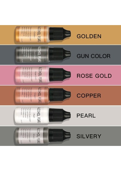 15ML Gül Altın Stili 15ML Metalik Alkol Pigment Reçine Boya Alkol Bazlı Mürekkep Konsantre Boya Epoksi Reçine Renklendirici Reçine Döküm El Sanatları Dropshıp (Yurt Dışından)