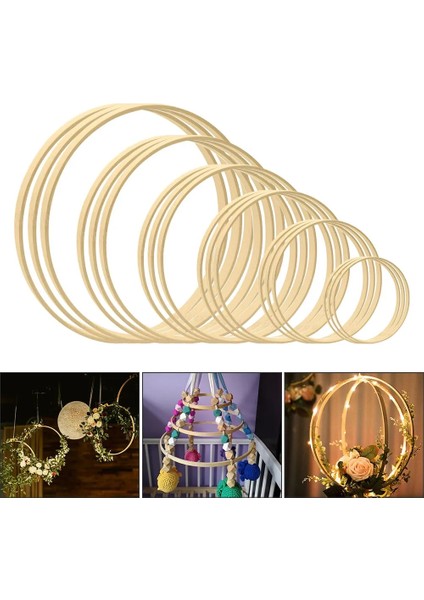 27CM Tarzı Bambu El Sanatları Makrome Halka Çerçeve Çiçek Çelenk El Sanatları Aracı Dream Catcher Daire Asılı Daire Ev Dekorasyonu (Yurt Dışından) fırsatları