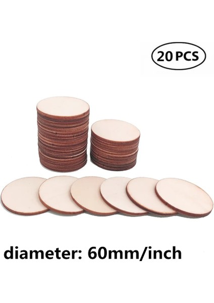 20 Adet 60MM Tarzı Doğal Boş Ahşap Parçalar Dilim Yuvarlak El Sanatları Için Bitmemiş Ahşap Diskler Centerpieces Ahşap Dıy Noel Süsleri (Yurt Dışından)