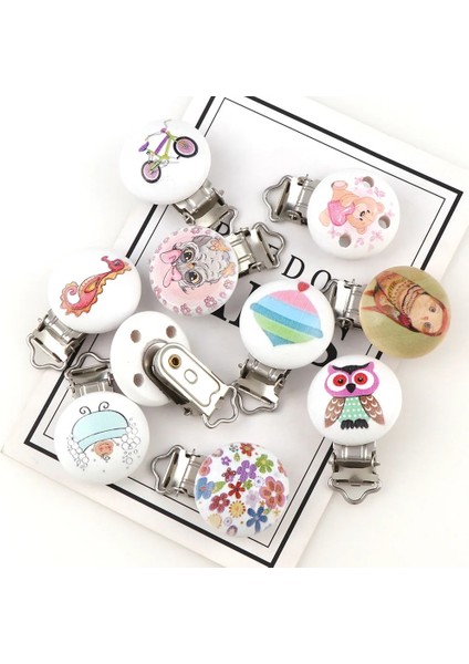 Lazer Parlak Stil 5 Adet Rastgele Stil Metal Ahşap Bebek Çocuk Emzik Tutucu Klip Sahipleri Sevimli Bebek Yuvarlak Meme Tokaları Sahipleri Aksesuarları (Yurt Dışından) indirimleri