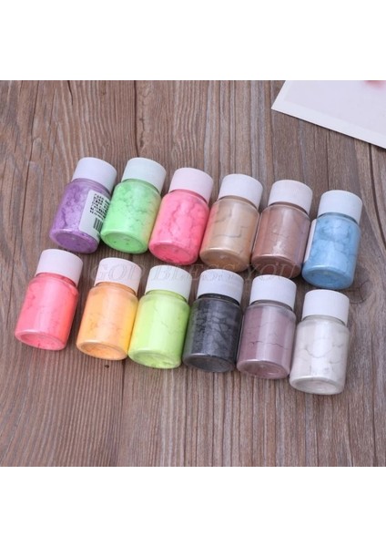 No.4 Tarzı 12 Renk Sedefli Mika Pigment Tozu Gökkuşağı Uv Reçine Epoksi El Sanatları Dıy Takı Yapımı El Yapımı Sabun Boyama Tozu Dro (Yurt Dışından)