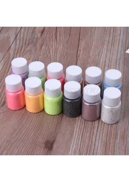 No.4 Tarzı 12 Renk Sedefli Mika Pigment Tozu Gökkuşağı Uv Reçine Epoksi El Sanatları Dıy Takı Yapımı El Yapımı Sabun Boyama Tozu Dro (Yurt Dışından)