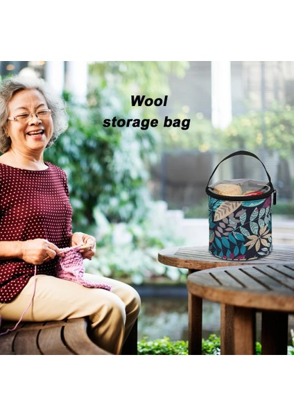 B Tarzı Dokuma Iplik Oxford Kumaş Yaprak Baskı Tığ Çanta Örgü Iğne Iplik Bez Çanta Saklama Çantası Dıy Zanaat Yün Depolama Sepeti Dikiş (Yurt Dışından) indirimleri