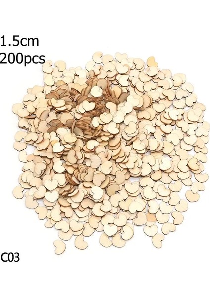 1.5cm KALP-200PCS Tarzı Doğal Yuvarlak Ahşap Dilimler Kalp Yumurta Boş Bitmemiş Ahşap El Yapımı El Sanatları Asılı Etiket Dıy Ahşap Scrapbooking Ev Dekorasyon (Yurt Dışından)