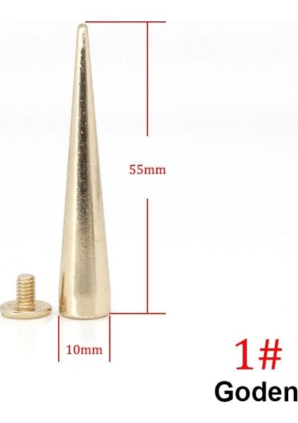 Model 1 Stili Olid Metal Screwback Koni Çiviler Mermi Başak Uzun Punk Deri El Sanatları Çanta Için Perçinler Konfeksiyon Giyim Ayakkabı Dıy Dekor (Yurt Dışından)