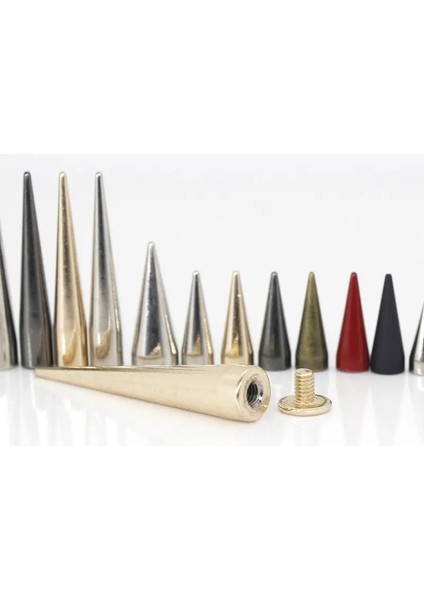 Model 1 Stili Olid Metal Screwback Koni Çiviler Mermi Başak Uzun Punk Deri El Sanatları Çanta Için Perçinler Konfeksiyon Giyim Ayakkabı Dıy Dekor (Yurt Dışından) fırsatları