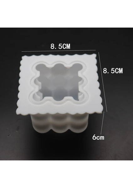 8.5X8.5X6CM Stili Kare Küp Mum Kalıp Soya Balmumu Uçucu Yağ Aromaterapi Mum Dıy Bulut Şekli Mum Malzeme Balmumu 3D Silikon Kalıp (Yurt Dışından)