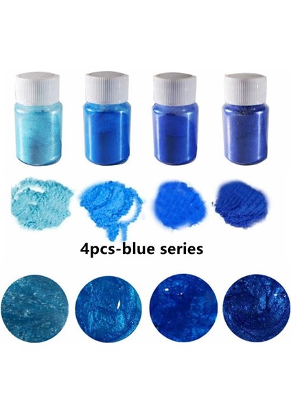 4 Adet-Mavi Tarzı 4 Colorsset Aurora Reçine Doğal Mika Tozu Epoksi Reçine Boya Inci Pigment Dıy Takı Yapımı Sabun Mum Yapımı Pigment Kiti (Yurt Dışından)